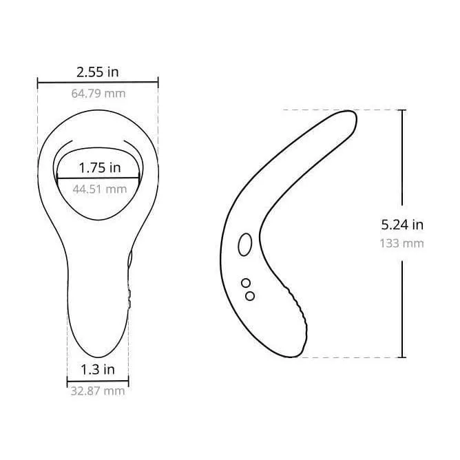 Lovense Diamo App Controlled Penis Ring Vibrator with Sound Activation Black