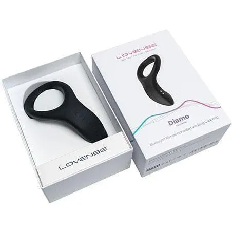 Lovense Diamo App Controlled Penis Ring Vibrator with Sound Activation Black