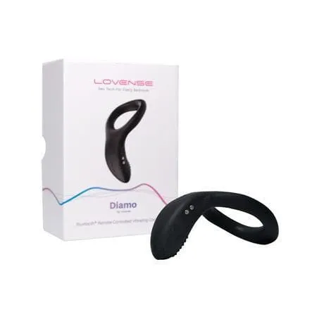 Lovense Diamo App Controlled Penis Ring Vibrator with Sound Activation Black