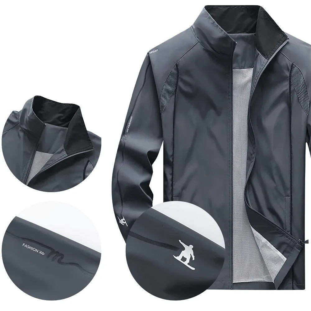 Mandarin Collar Zipper Tracksuit Set with Pockets - SF2278