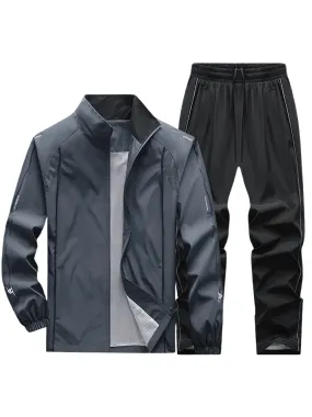 Mandarin Collar Zipper Tracksuit Set with Pockets - SF2278