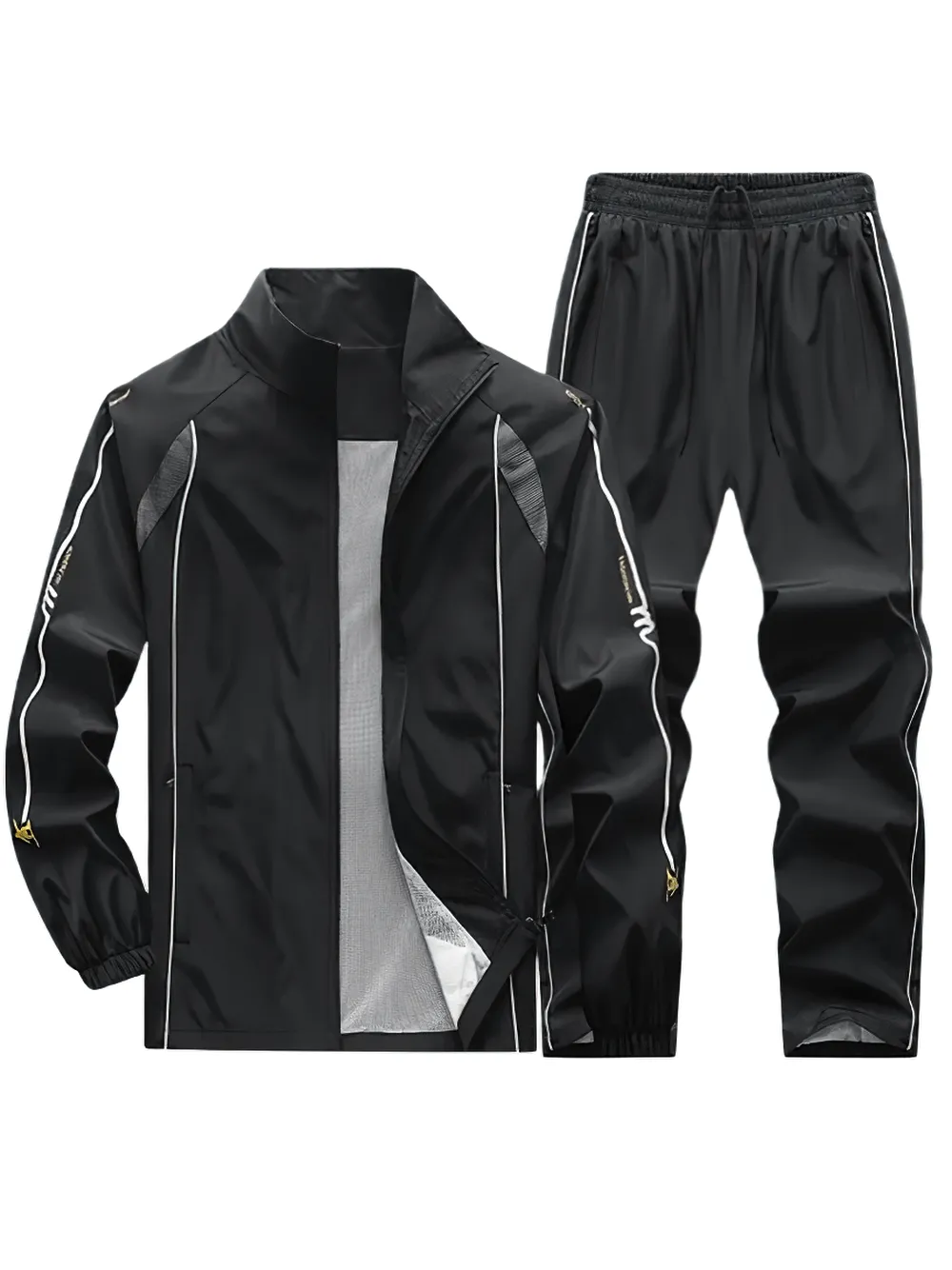 Mandarin Collar Zipper Tracksuit Set with Pockets - SF2278