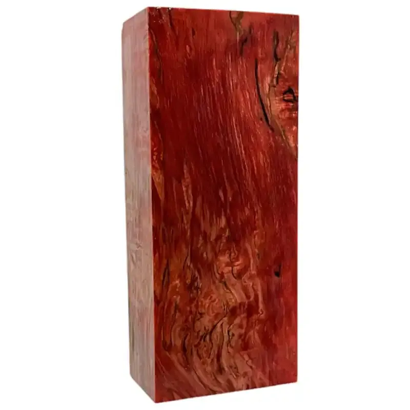 Masur Birch Wood- RED CURLY- Stabilized & Dyed by Raffir