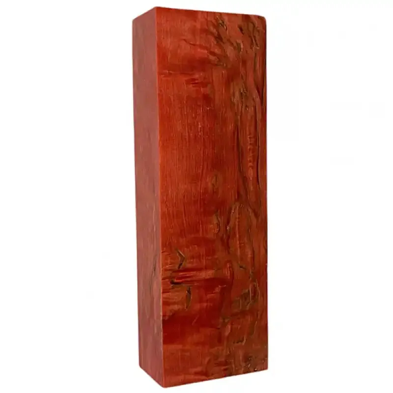 Masur Birch Wood- RED CURLY- Stabilized & Dyed by Raffir