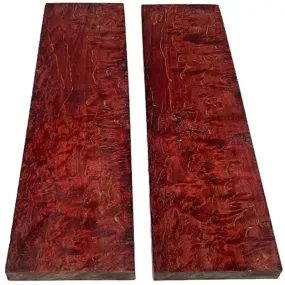 Masur Birch Wood- RED CURLY- Stabilized & Dyed by Raffir