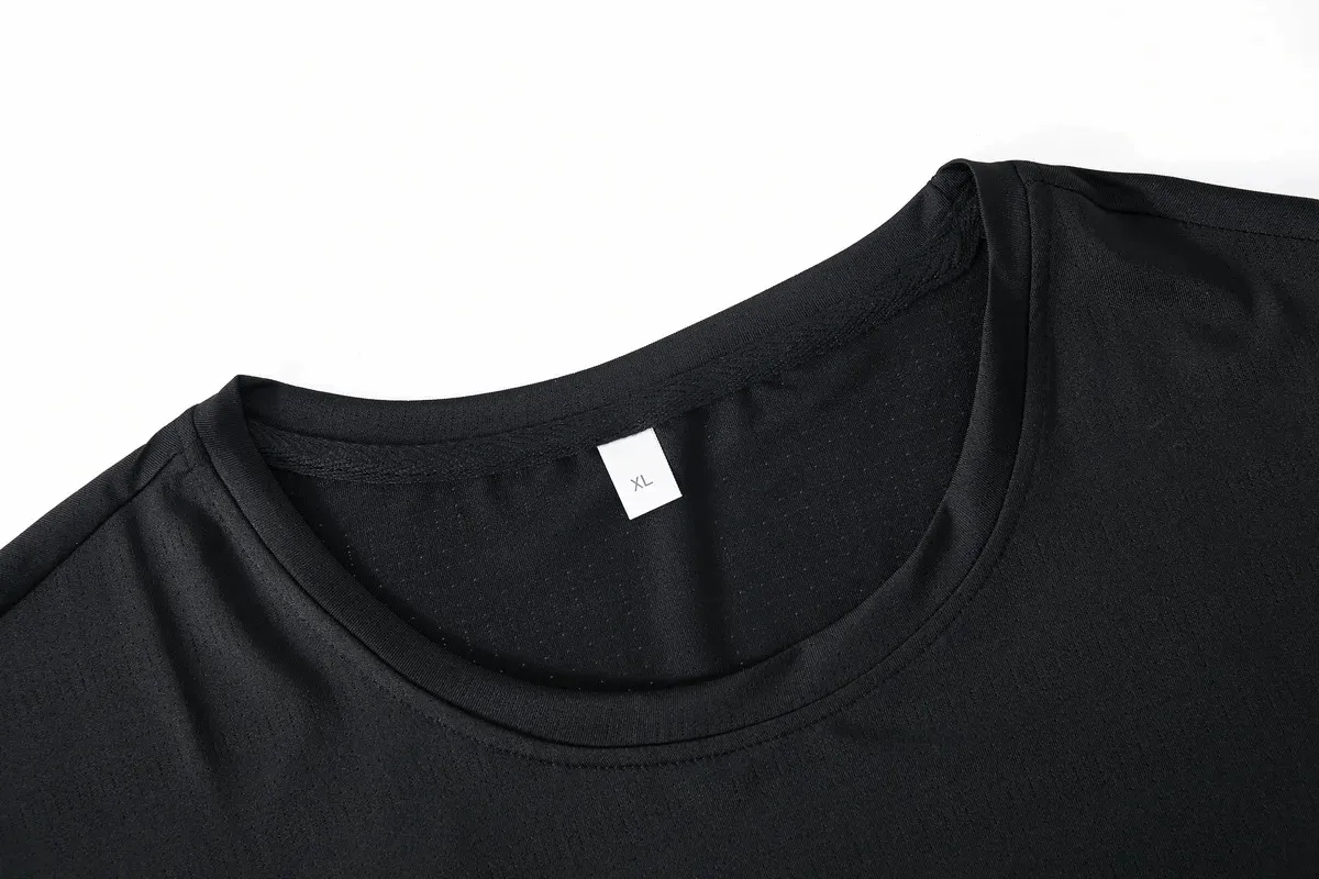 Men's Black O-Neck T-Shirt and Shorts Set - SF2033