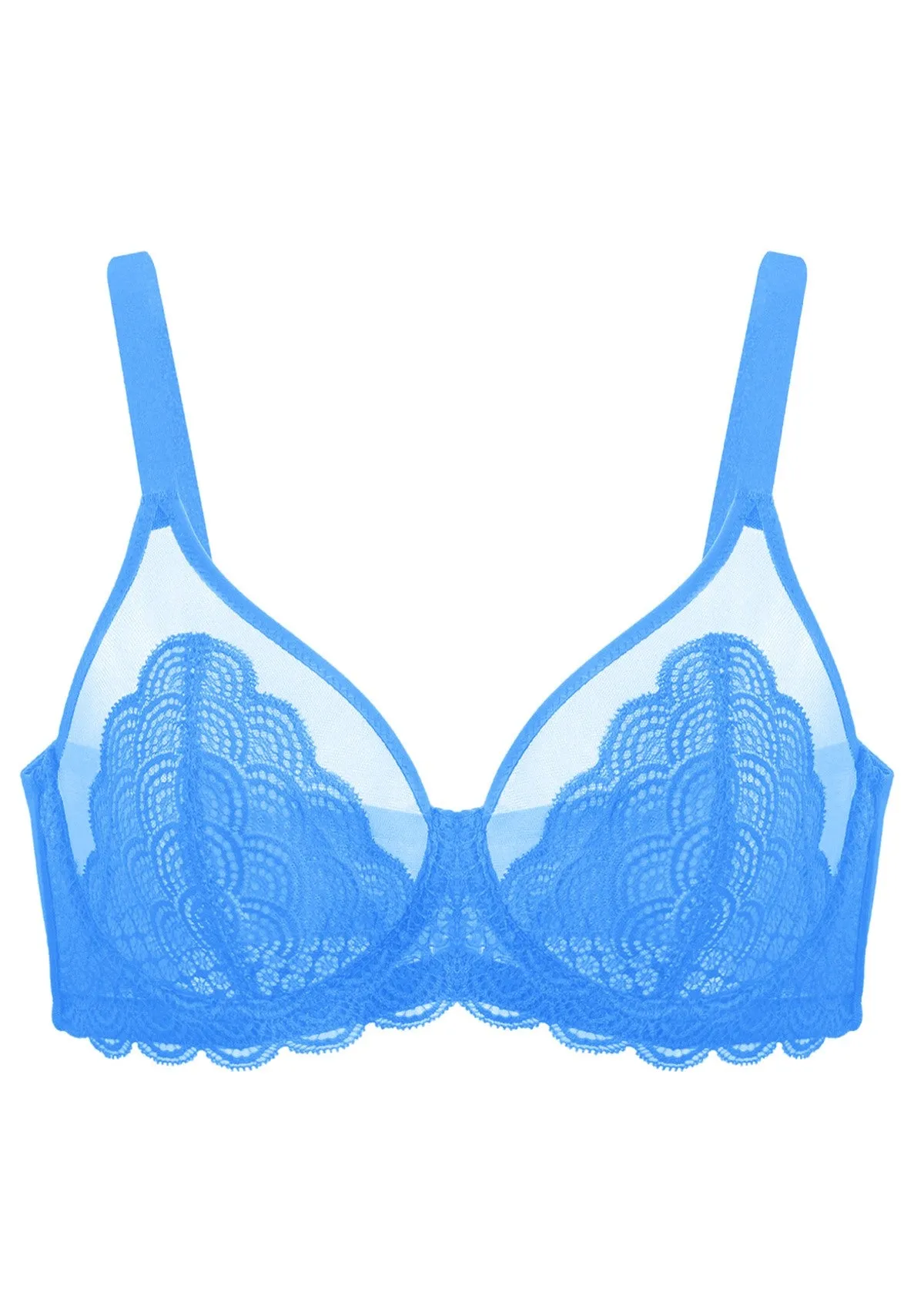 Mermaid Scales Lace Azure Sky Unlined Bra