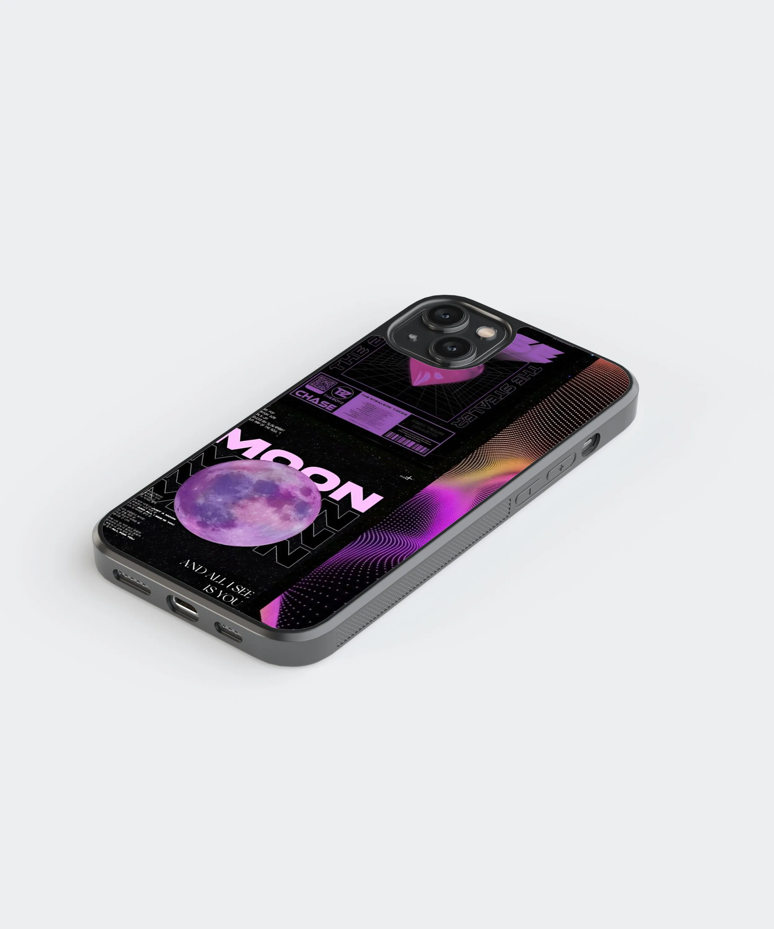 Moon Abstract Glass Phone Case Cover