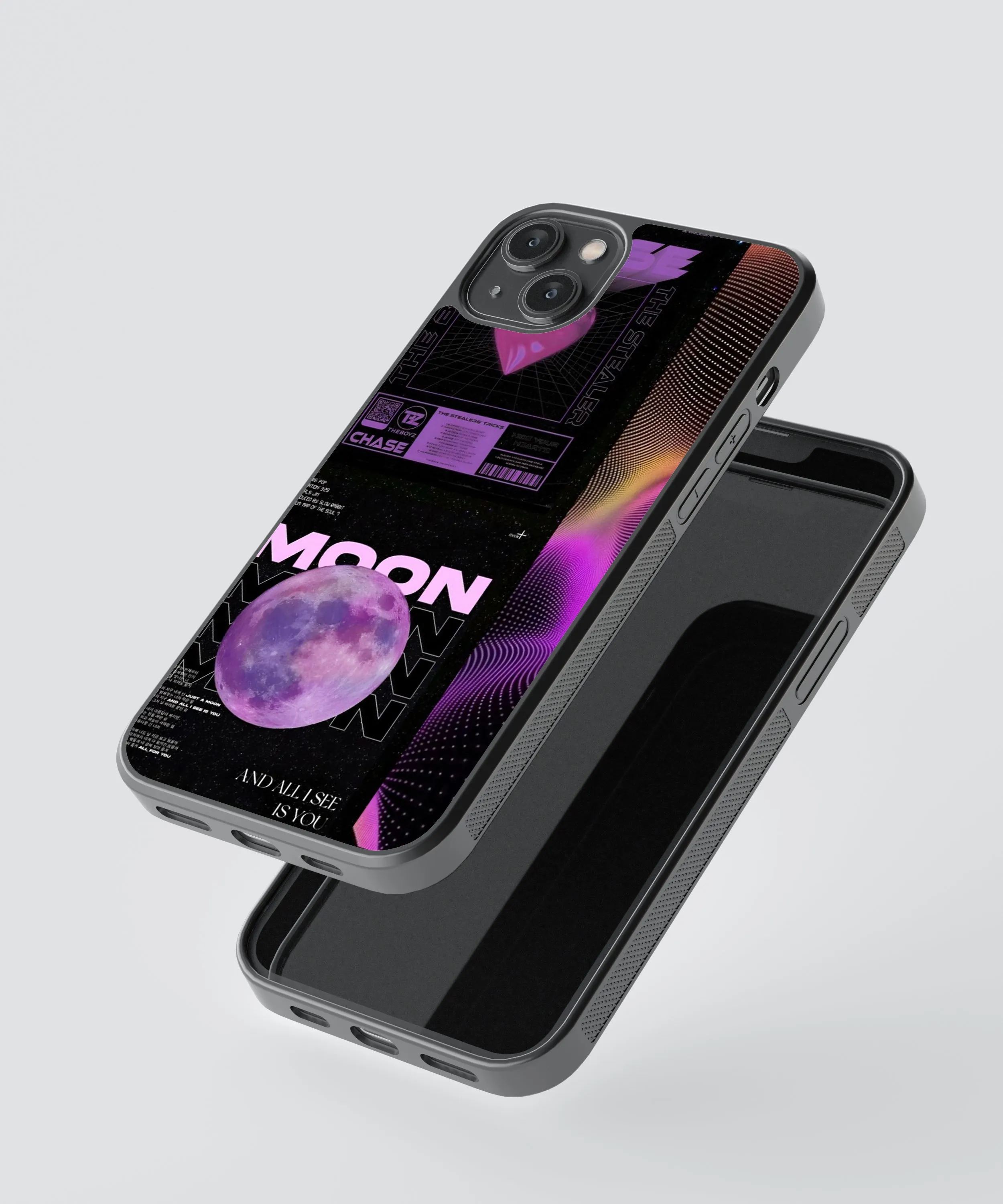 Moon Abstract Glass Phone Case Cover