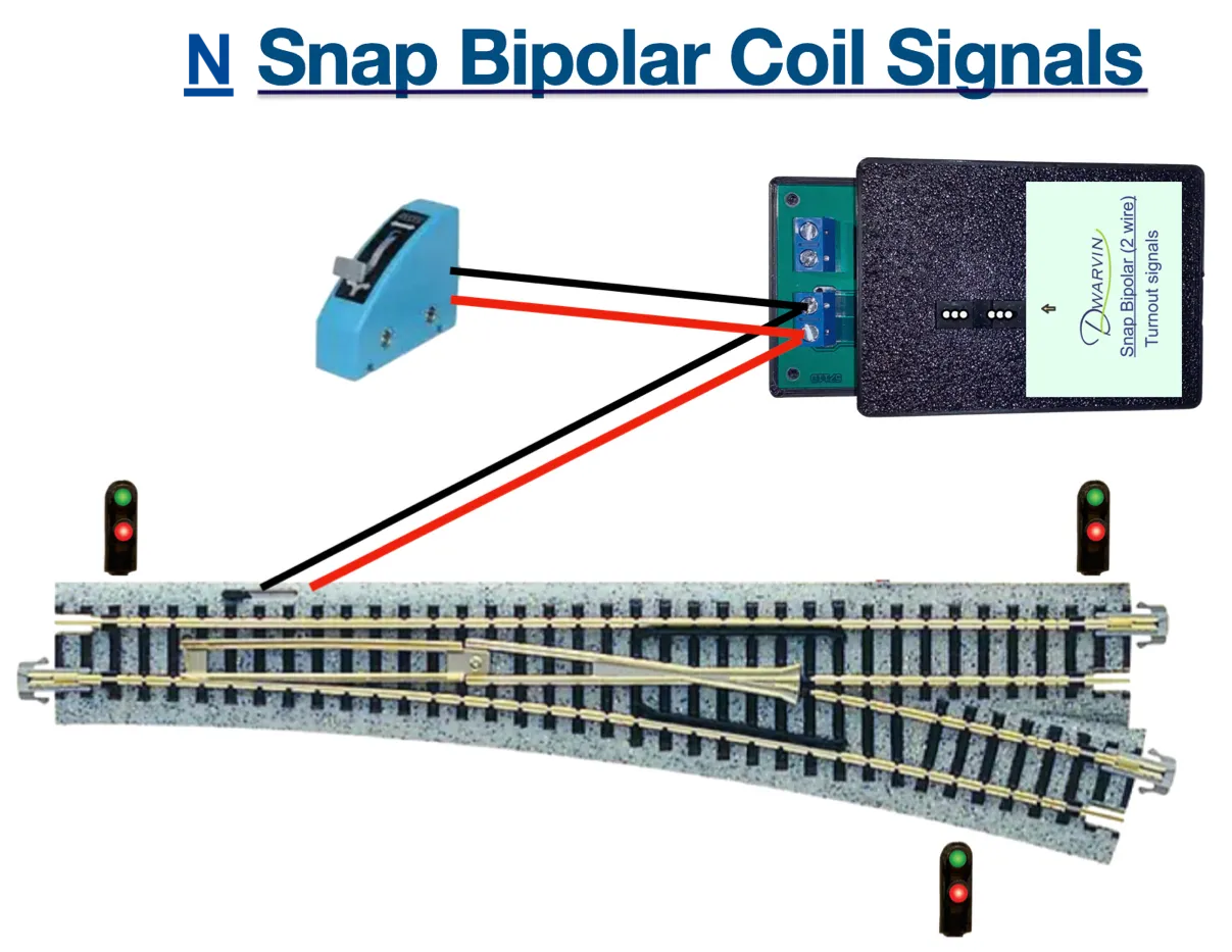 N Turnout Signals kit - Snap Bipolar 2 Wire - Dwarf Signals