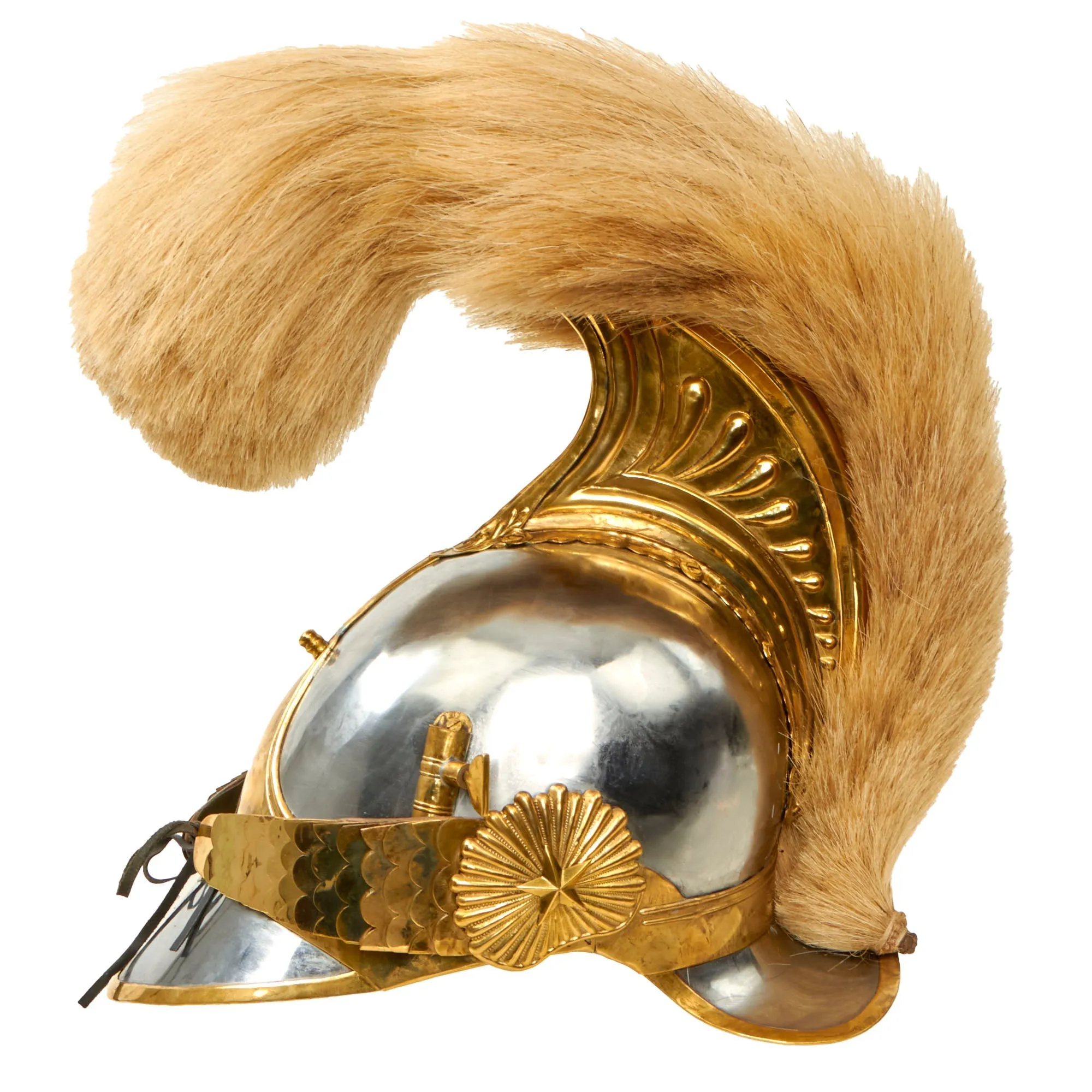 Napoleonic First French Empire Era Carabinier Officer Helmet with White Plume