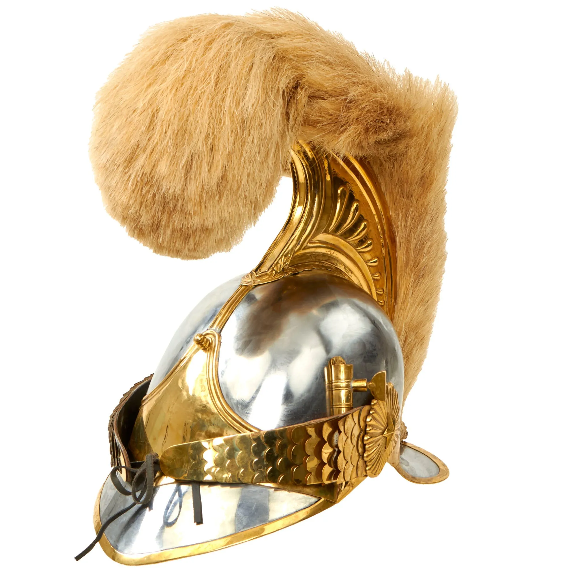 Napoleonic First French Empire Era Carabinier Officer Helmet with White Plume
