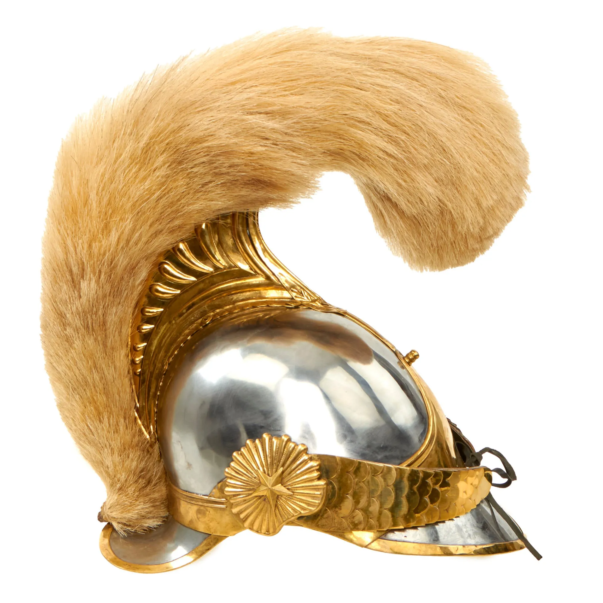 Napoleonic First French Empire Era Carabinier Officer Helmet with White Plume