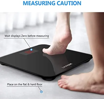 New in Box! Liorque Digital Body Weight Scale, Bathroom and BMI Scale with Smartphone App, 400 lb/180 kg, Black