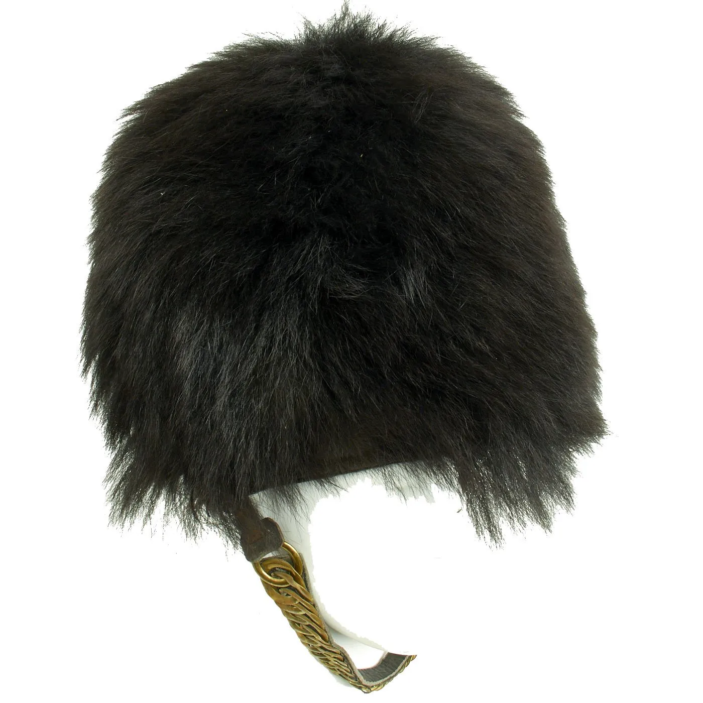 Original British 20th Century Scots Guards Bearskin Helmet with Chin Scales dated 1990 - Size 7 1/8
