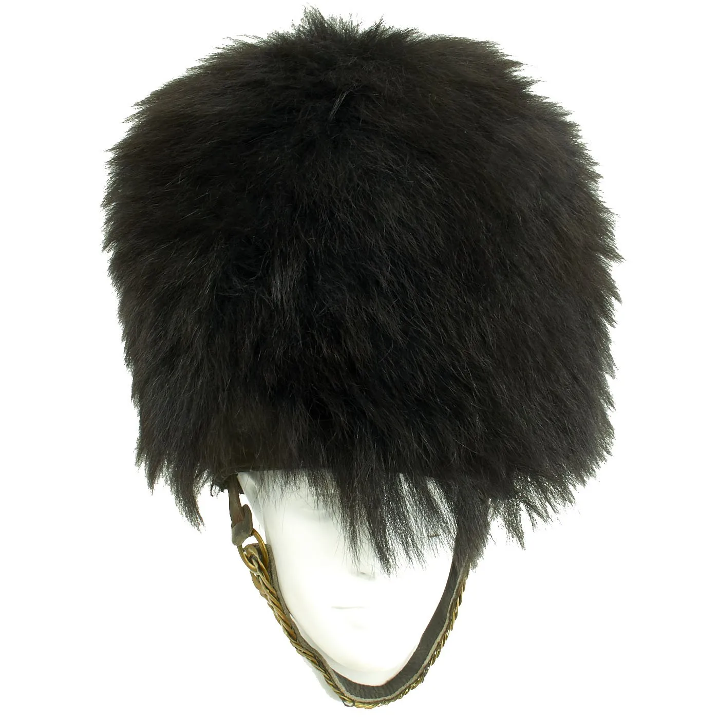 Original British 20th Century Scots Guards Bearskin Helmet with Chin Scales dated 1990 - Size 7 1/8