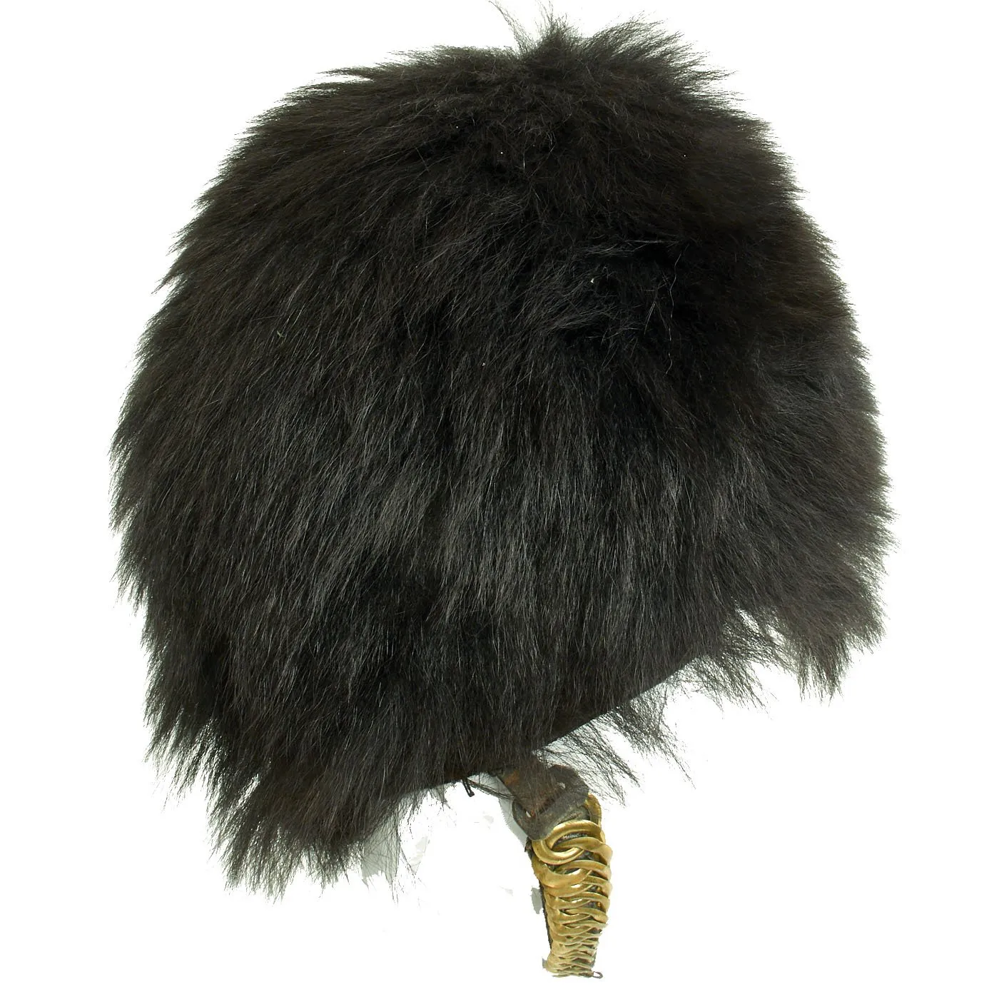 Original British 20th Century Scots Guards Bearskin Helmet with Chin Scales dated 1990 - Size 7 1/8