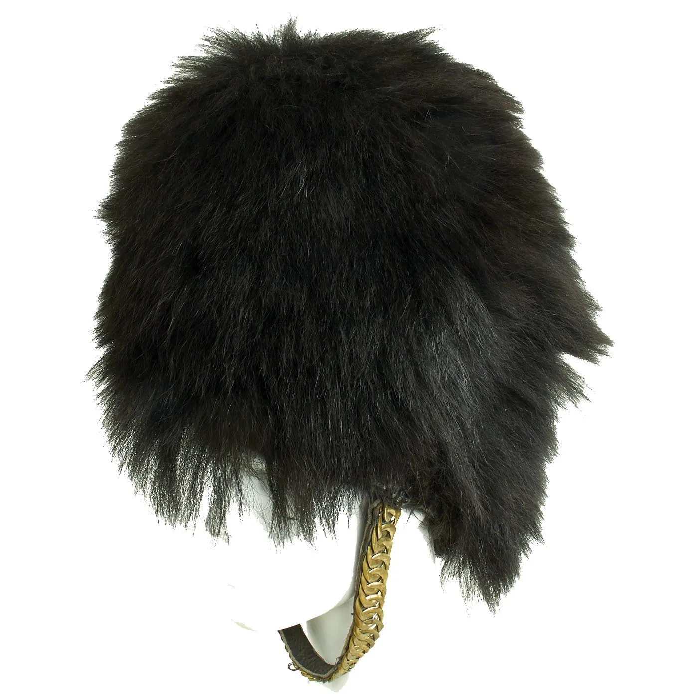 Original British 20th Century Scots Guards Bearskin Helmet with Chin Scales dated 1990 - Size 7 1/8