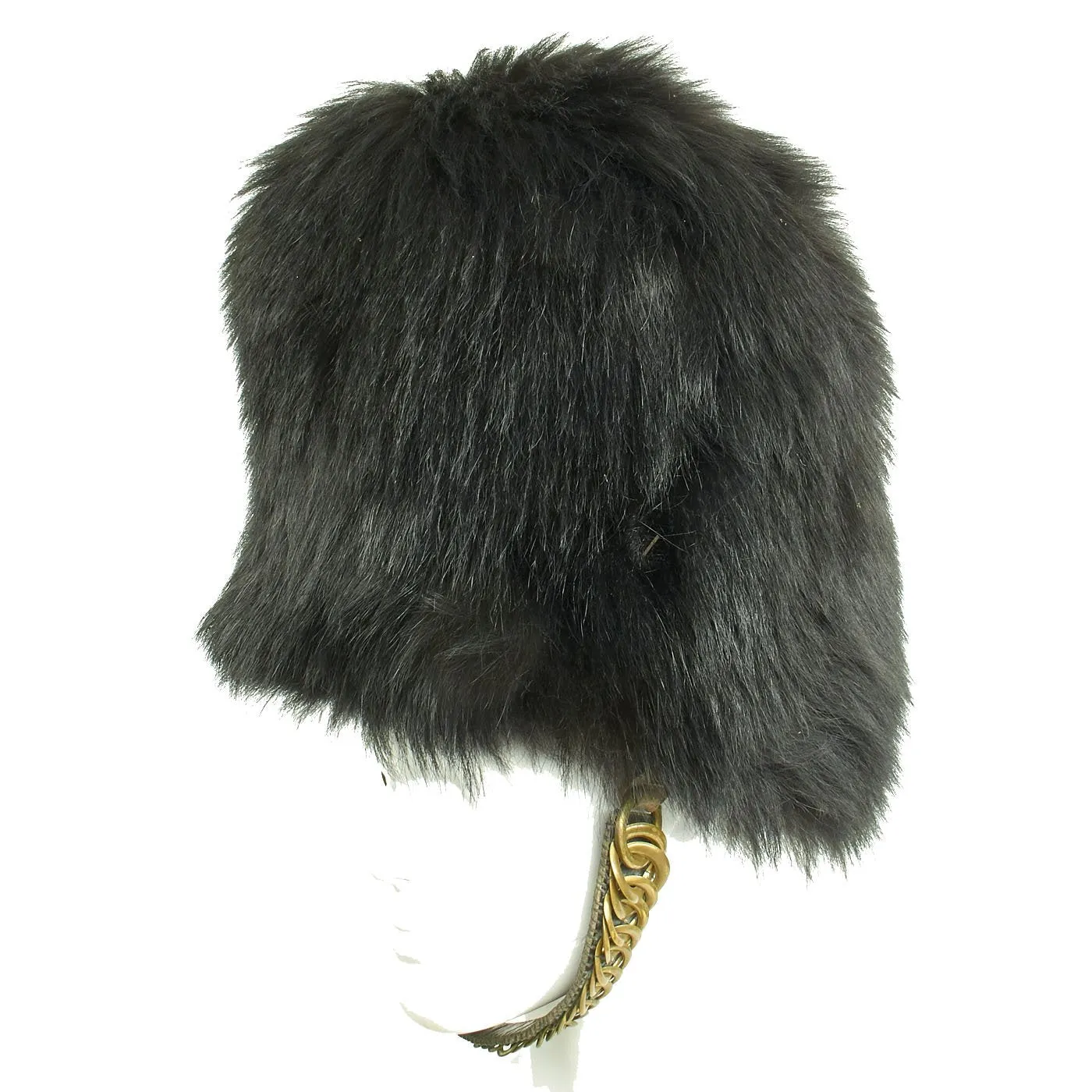 Original British 20th Century Scots Guards Bearskin Helmet with Chin Scales - Size 7