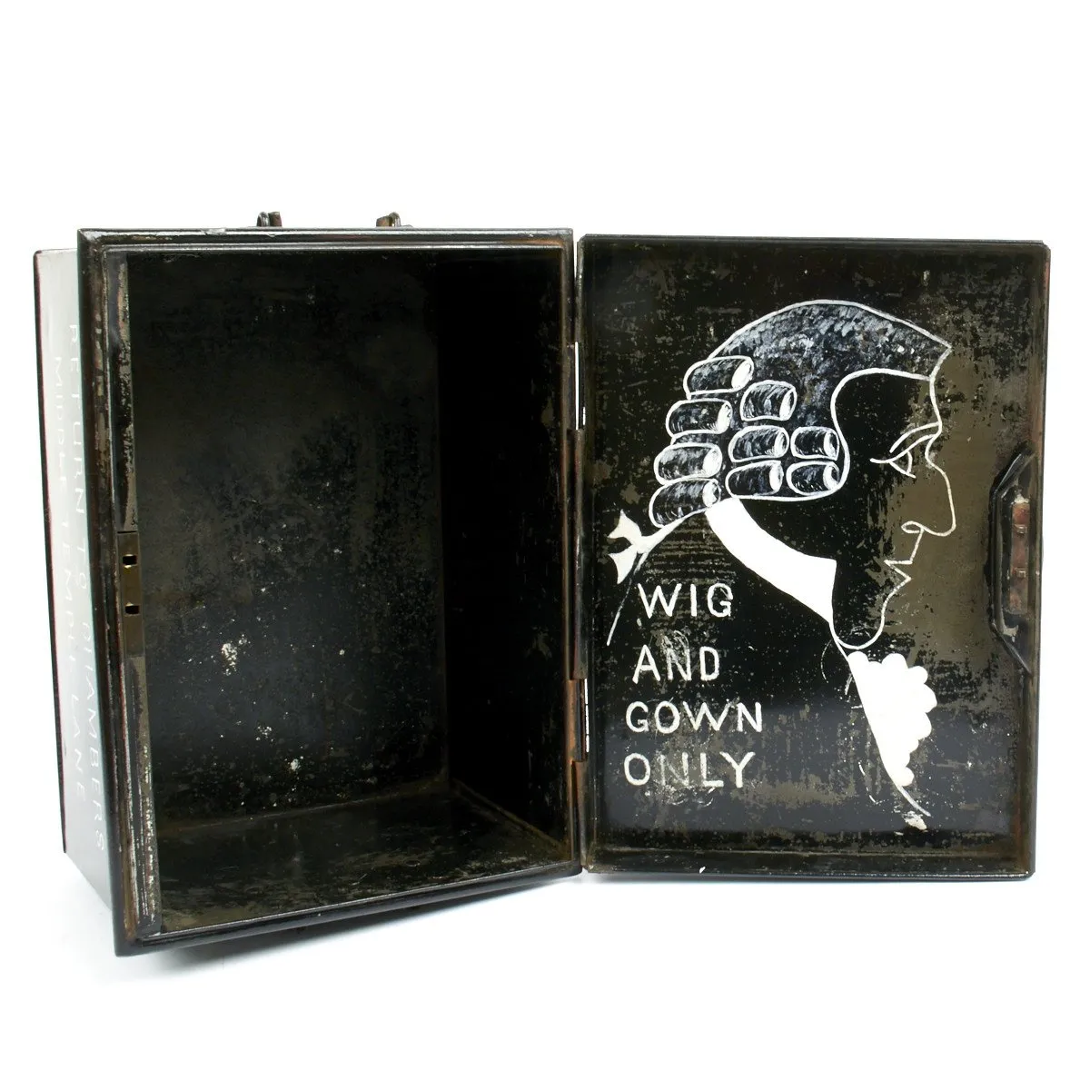 Original British Barrister Wig and Gown Tin Chest of Sir Gervase Biggs K.C.- Circa 1901
