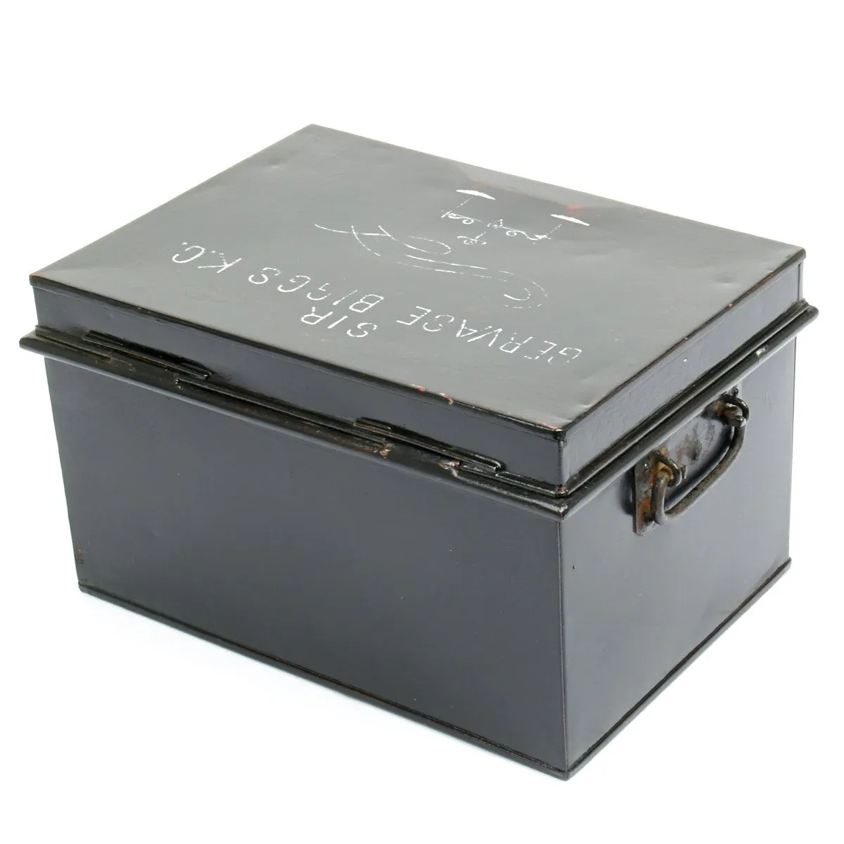 Original British Barrister Wig and Gown Tin Chest of Sir Gervase Biggs K.C.- Circa 1901
