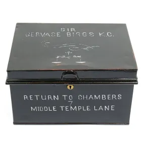 Original British Barrister Wig and Gown Tin Chest of Sir Gervase Biggs K.C.- Circa 1901