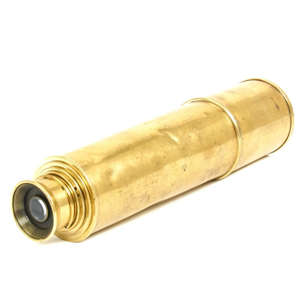 Original British Boer War Era 5-Draw All Brass Officer's Field Telescope by Dollond of London