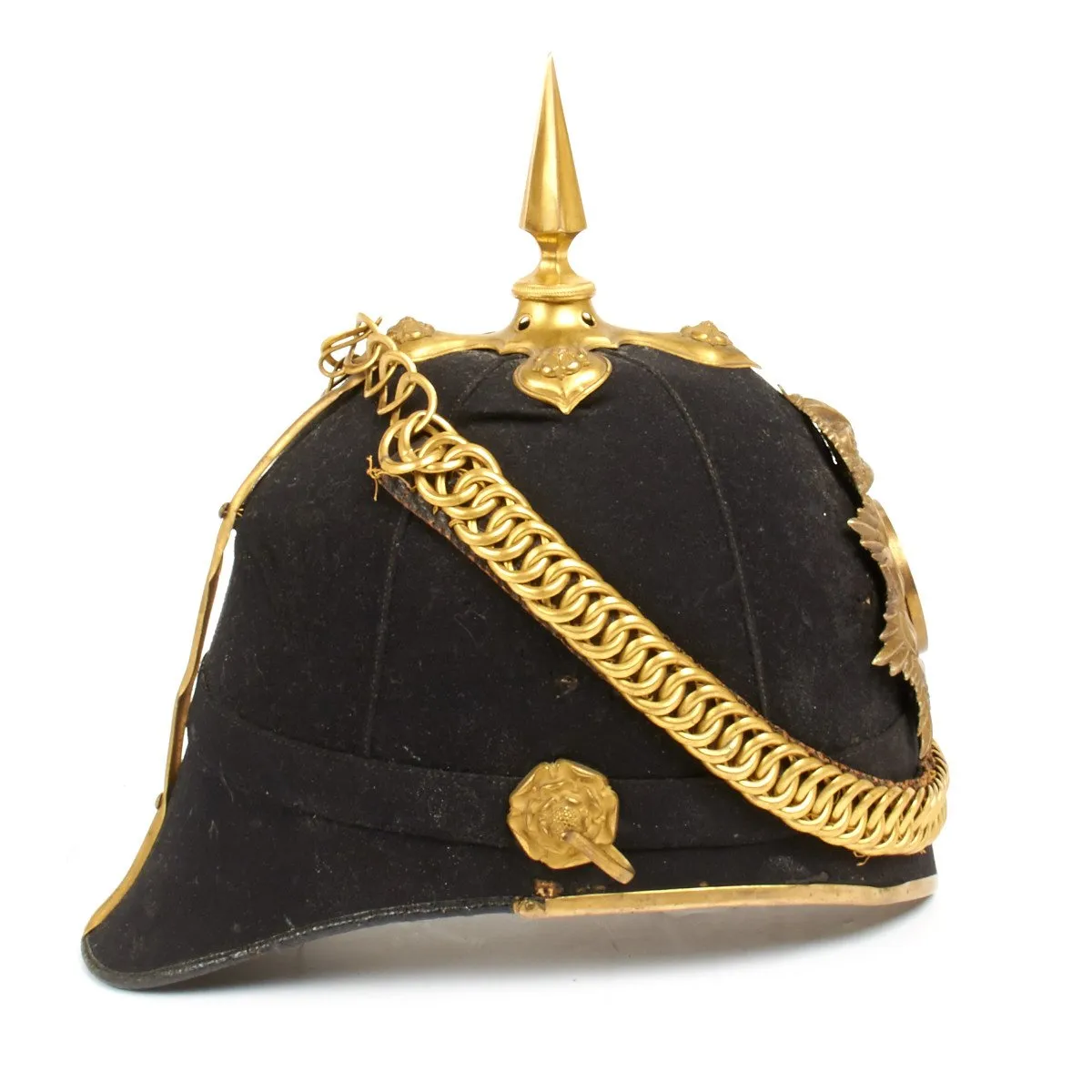 Original British Edwardian Era Norfolk Regiment Cloth Spiked Helmet