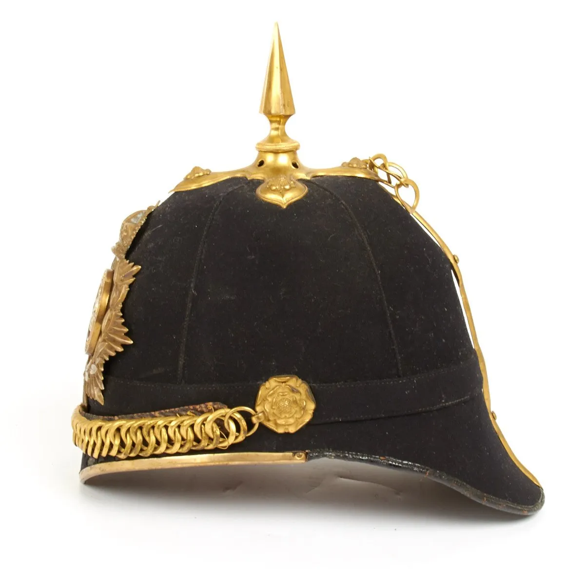 Original British Edwardian Era Norfolk Regiment Cloth Spiked Helmet