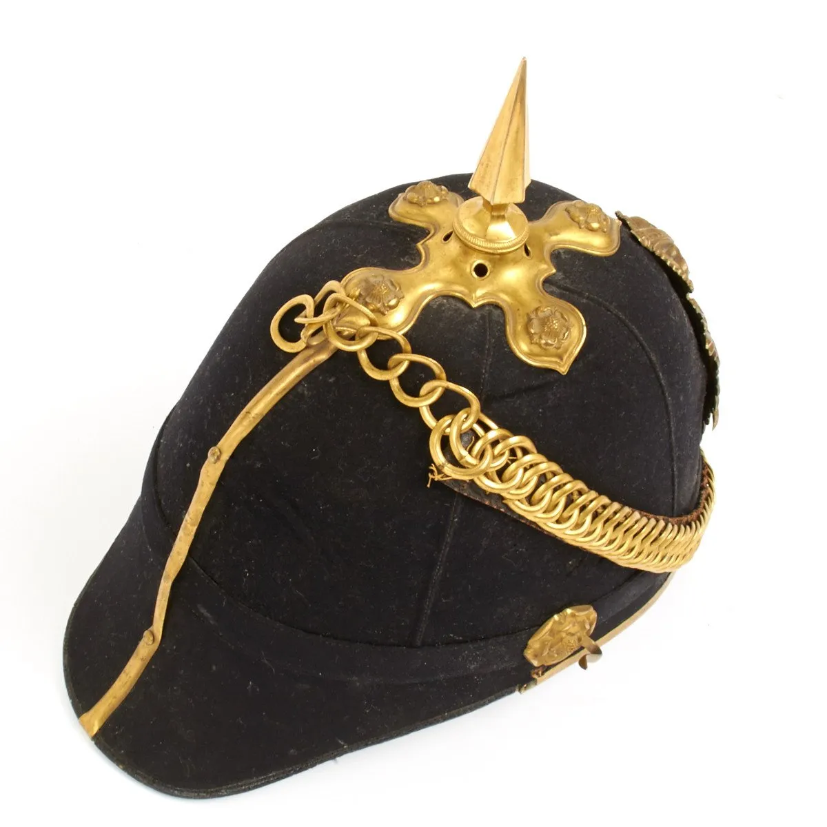 Original British Edwardian Era Norfolk Regiment Cloth Spiked Helmet