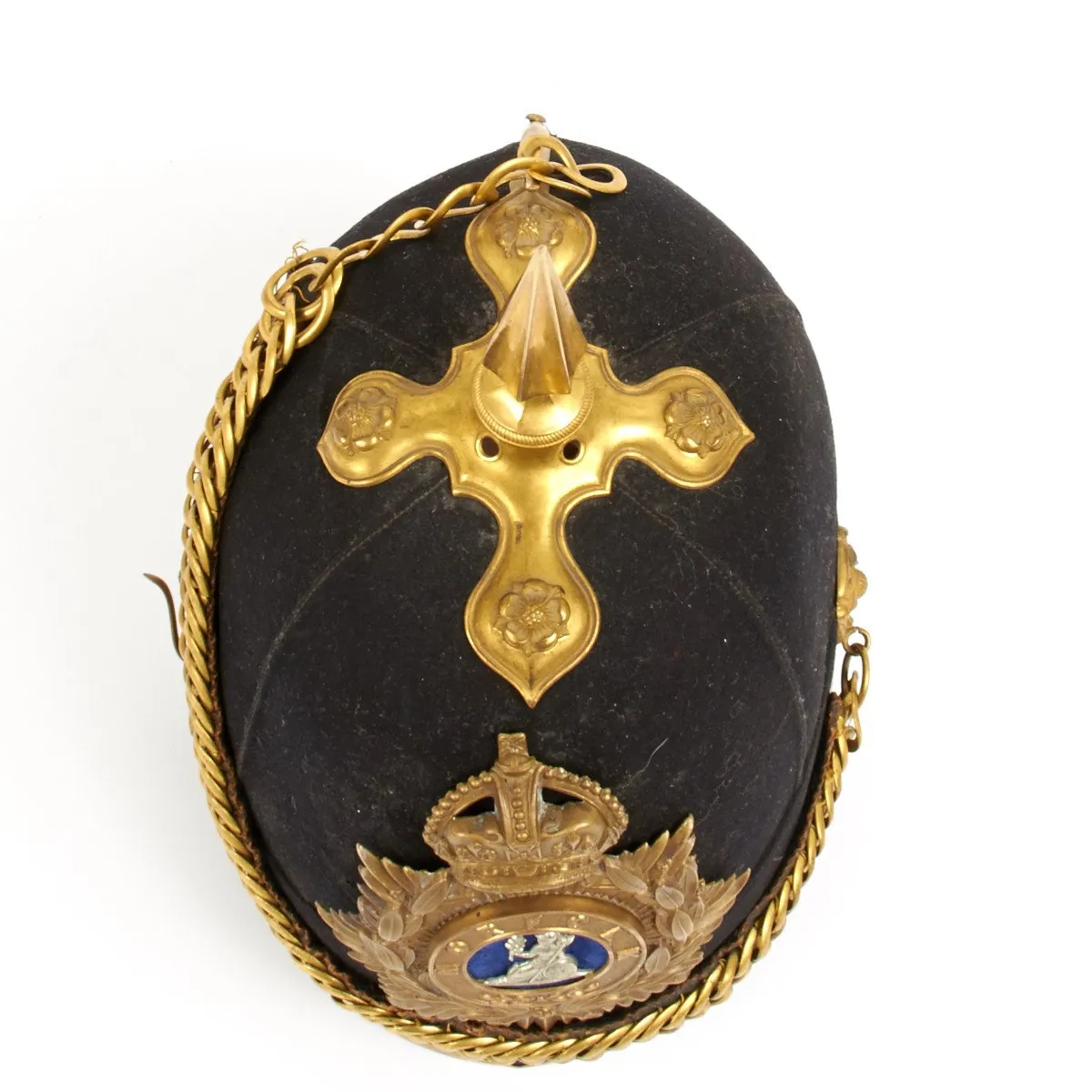 Original British Edwardian Era Norfolk Regiment Cloth Spiked Helmet