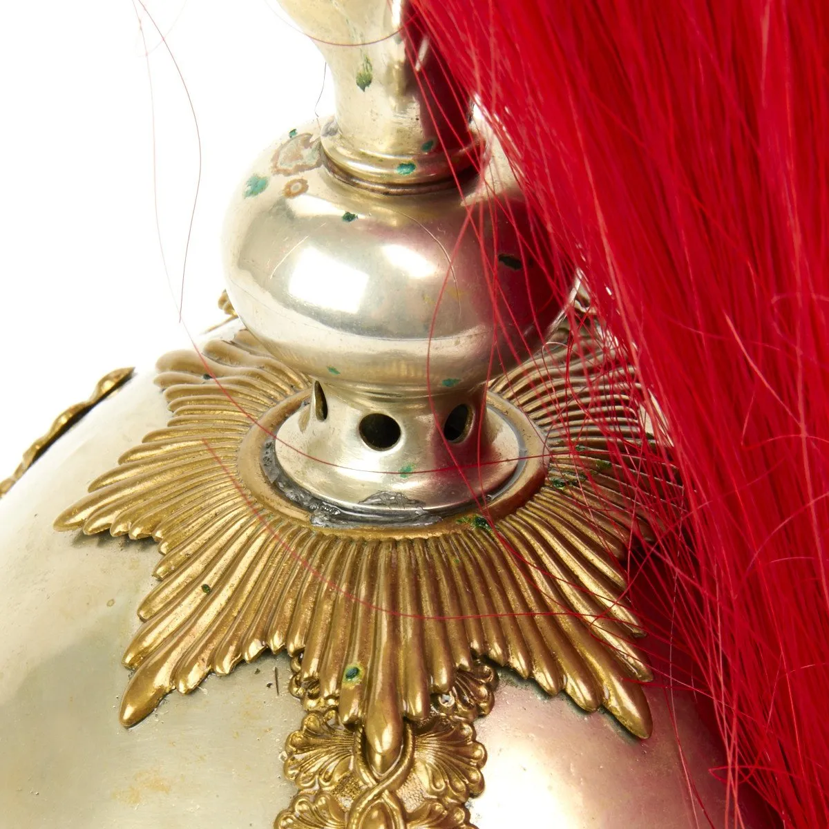 Original British Household Cavalry Horse Guard Parade Helmet with Red Plume