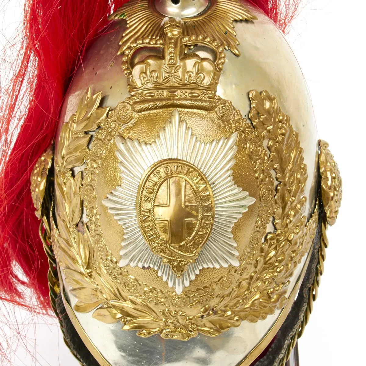 Original British Household Cavalry Horse Guard Parade Helmet with Red Plume