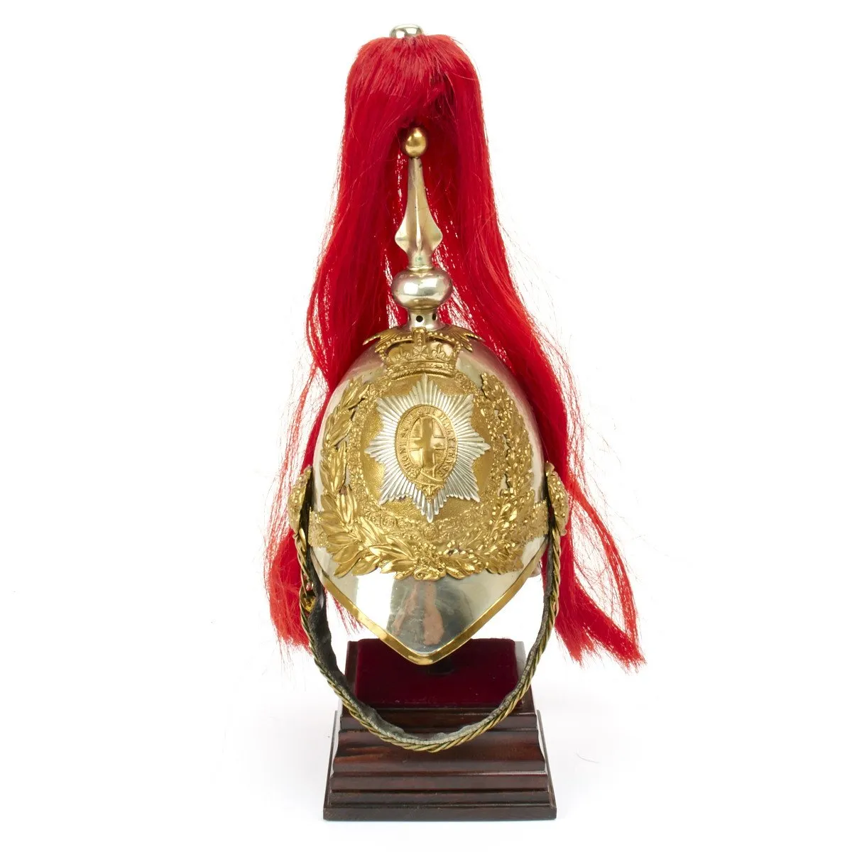 Original British Household Cavalry Horse Guard Parade Helmet with Red Plume