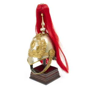 Original British Household Cavalry Horse Guard Parade Helmet with Red Plume