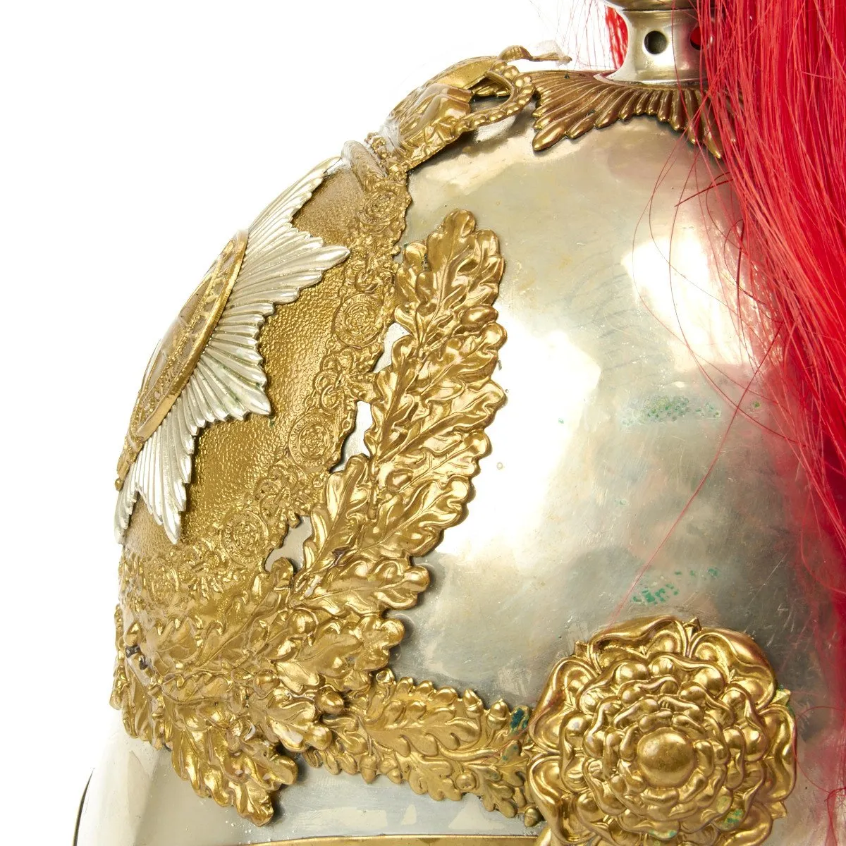 Original British Household Cavalry Horse Guard Parade Helmet with Red Plume