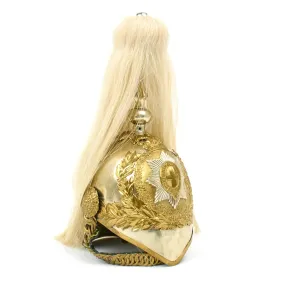 Original British Household Cavalry Life Guard Parade Helmet with White Plume