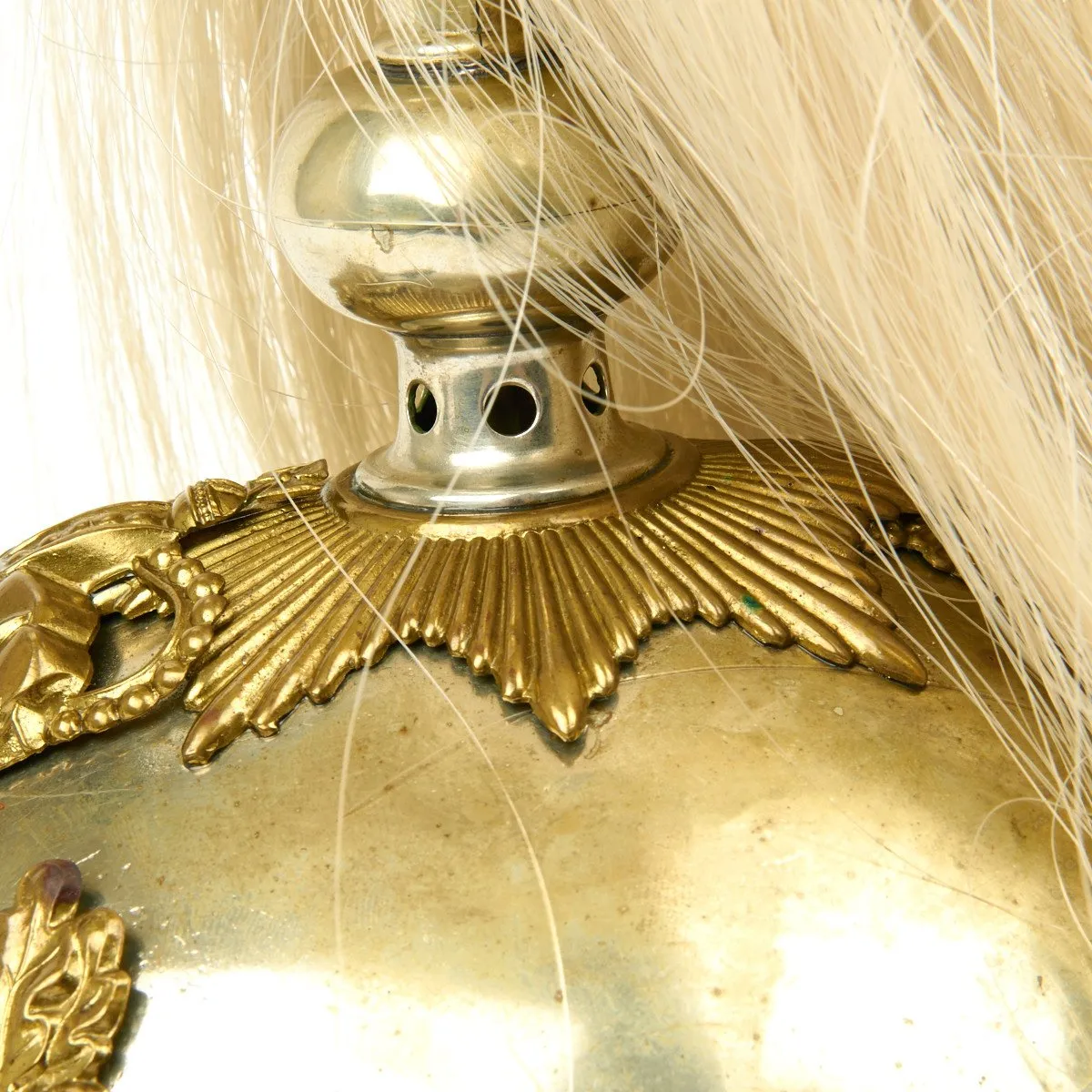 Original British Household Cavalry Life Guard Parade Helmet with White Plume