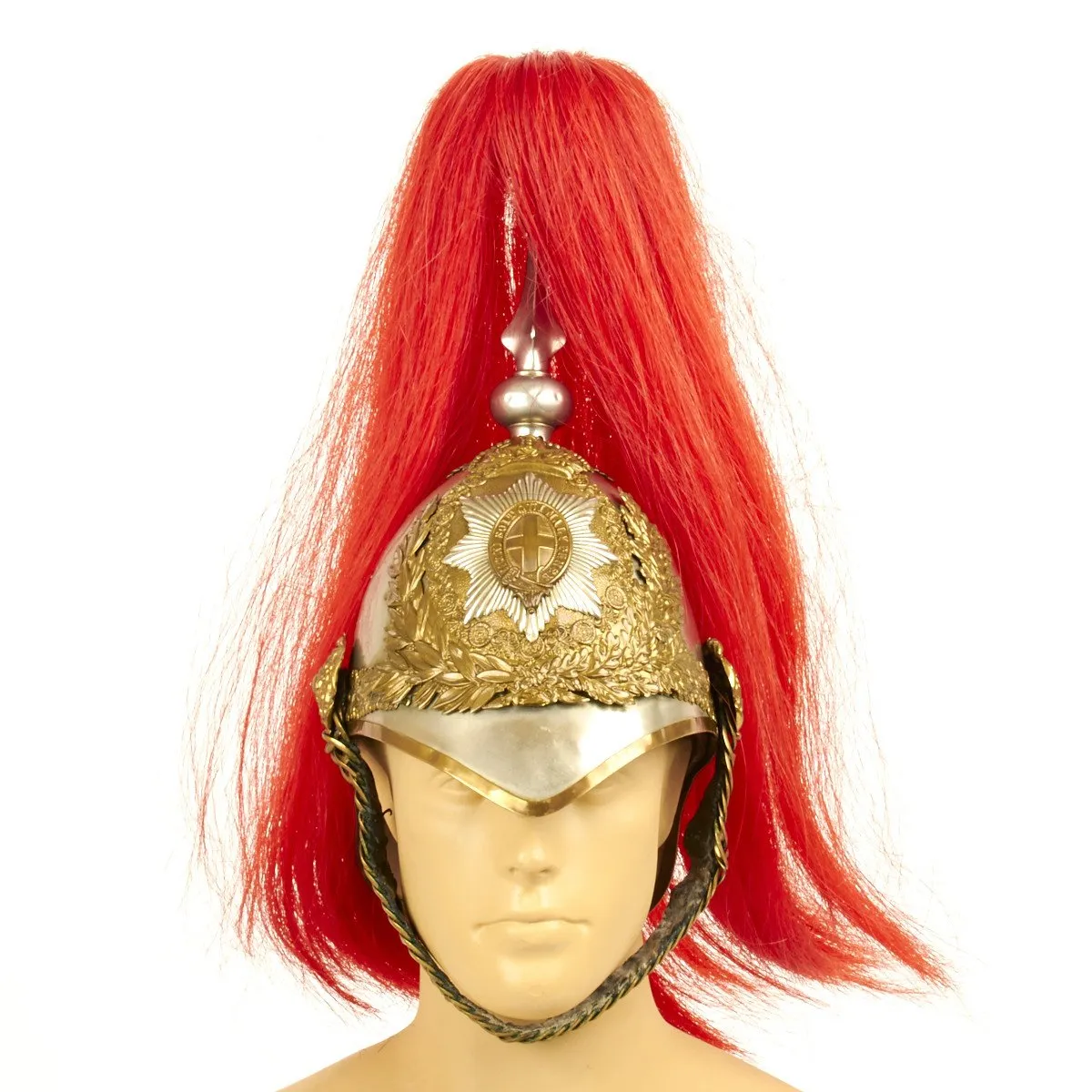 Original British King Edward 7th Blues Horse Guard Household Cavalry Helmet- Circa 1902