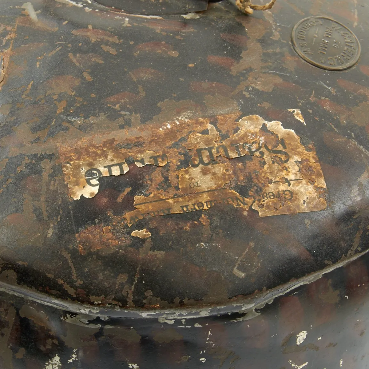 Original British Pre-WWI Named Royal Fusiliers Officer's Bearskin Helmet in Metal Transport Case