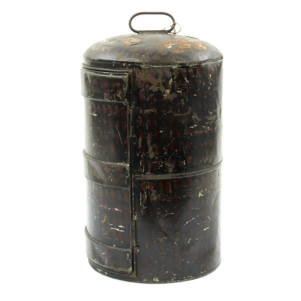 Original British Pre-WWI Named Royal Fusiliers Officer's Bearskin Helmet in Metal Transport Case