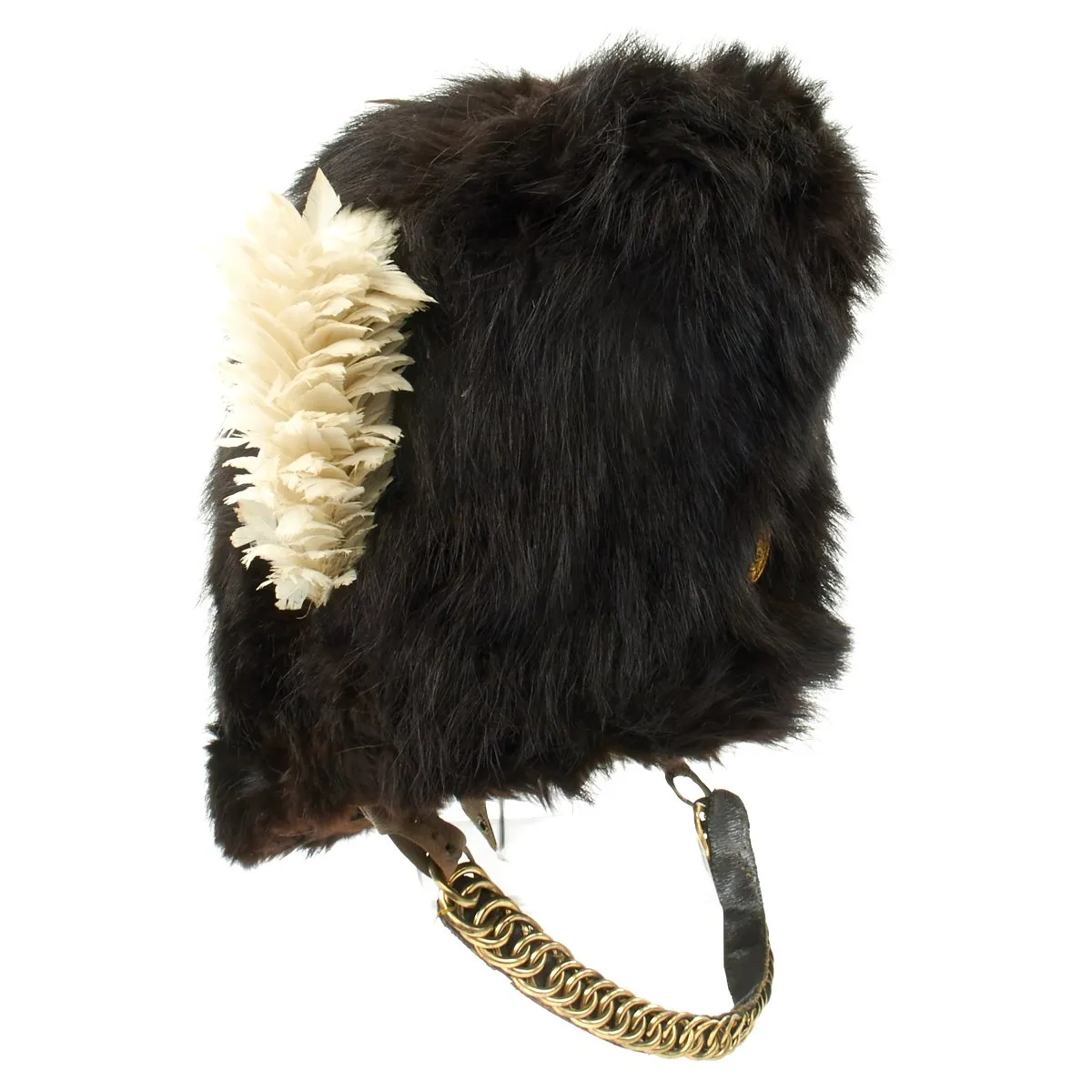 Original British Pre-WWI Named Royal Fusiliers Officer's Bearskin Helmet in Metal Transport Case