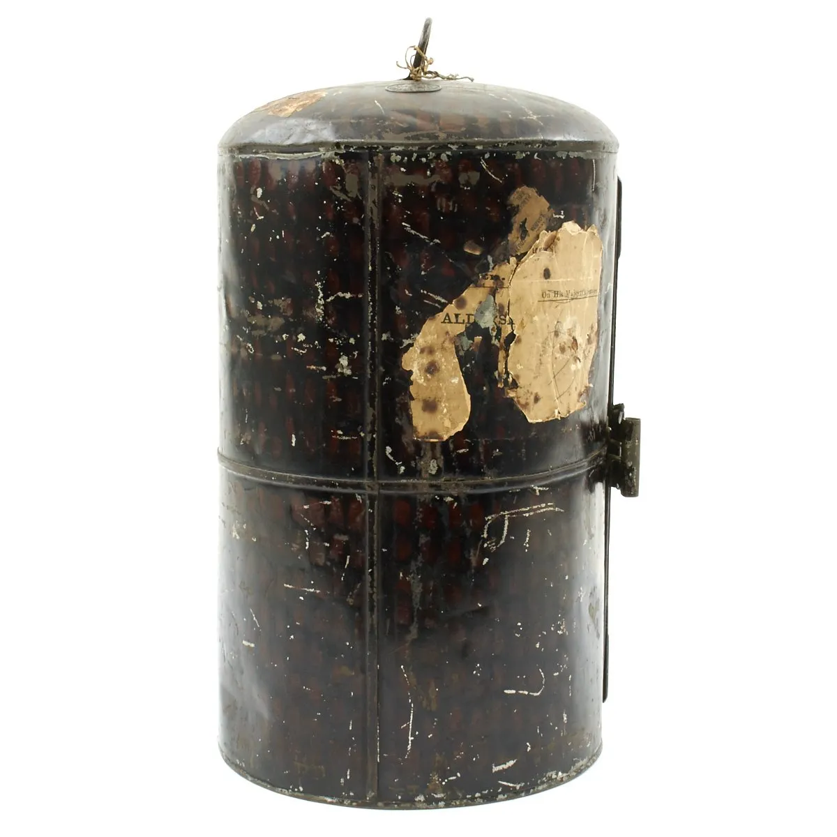 Original British Pre-WWI Named Royal Fusiliers Officer's Bearskin Helmet in Metal Transport Case