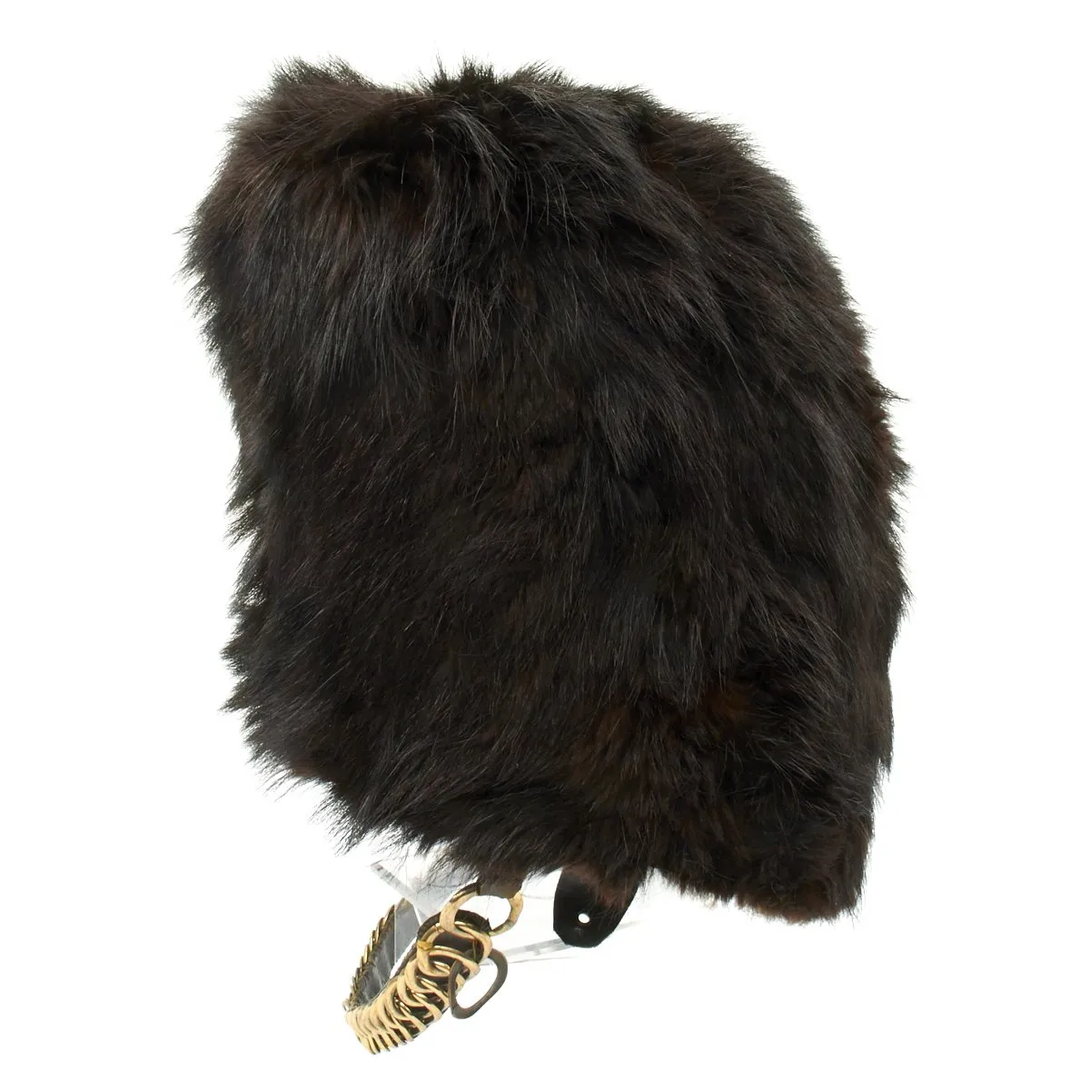 Original British Pre-WWI Named Royal Fusiliers Officer's Bearskin Helmet in Metal Transport Case