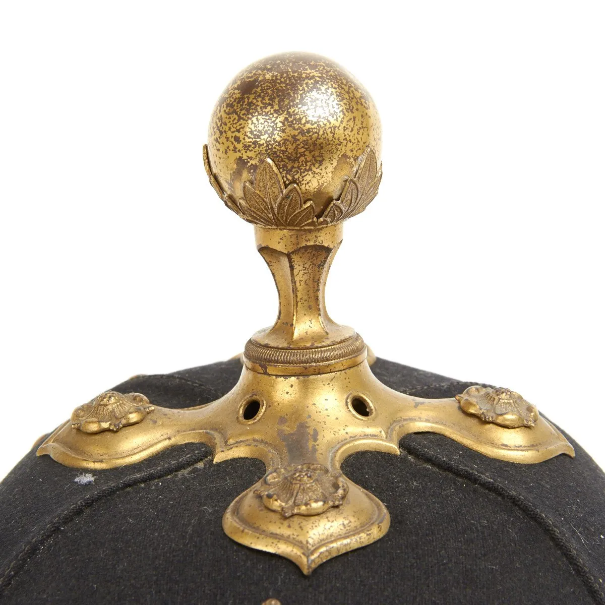 Original British Pre-WWI Royal Artillery Ball Top Blue Cloth Officer Helmet - Dated 1901