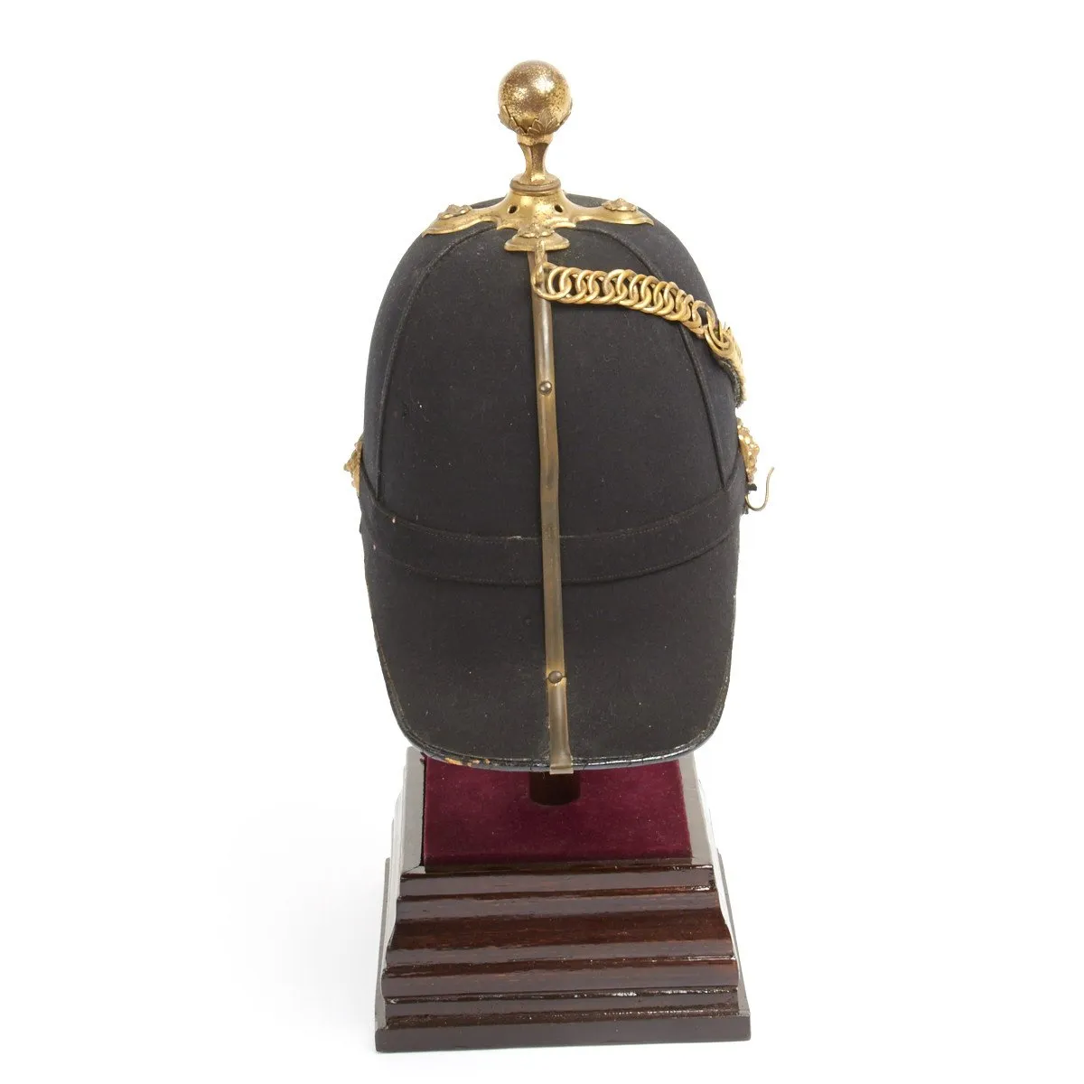 Original British Pre-WWI Royal Artillery Ball Top Blue Cloth Officer Helmet - Dated 1901