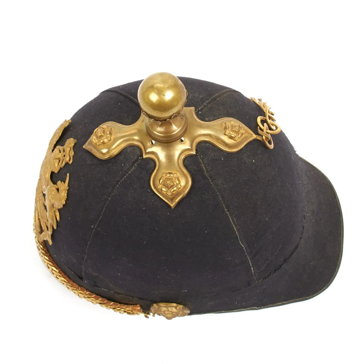 Original British Pre-WWI Royal Artillery Blue Cloth Officer Helmet by Robinson & Steele