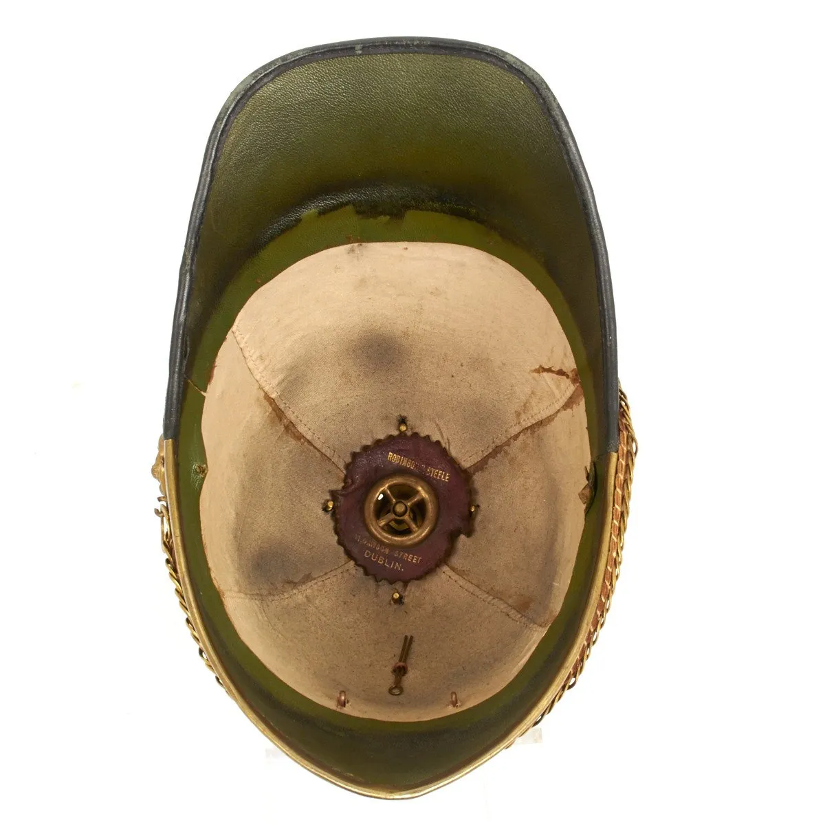 Original British Pre-WWI Royal Artillery Blue Cloth Officer Helmet by Robinson & Steele