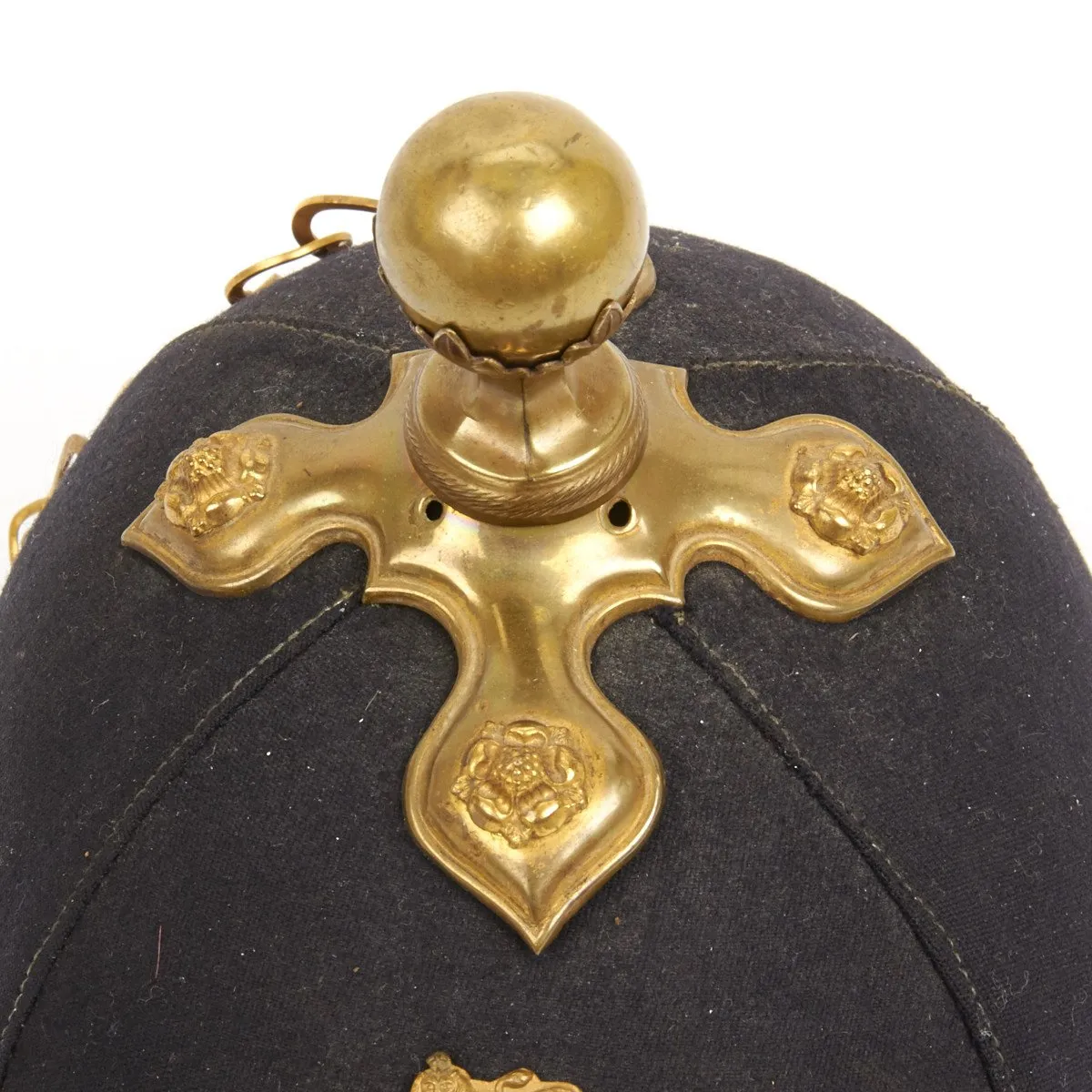 Original British Pre-WWI Royal Artillery Blue Cloth Officer Helmet by Robinson & Steele