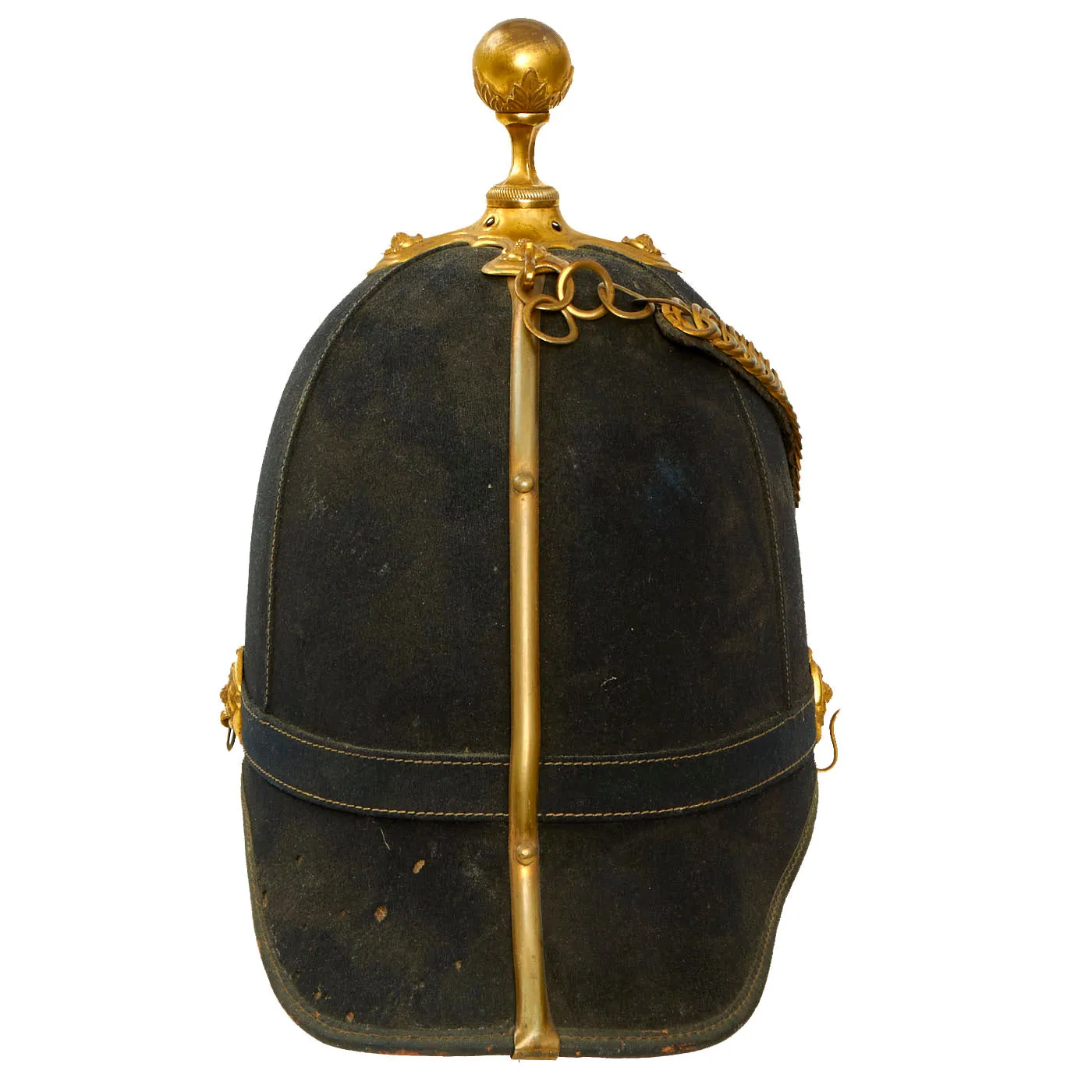 Original British Victorian Army Artillery Officer Blue Cloth Dress Spike Helmet - Pre-WWI